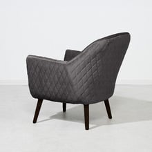 Quilted Velvet Club Chair with Black Legs
